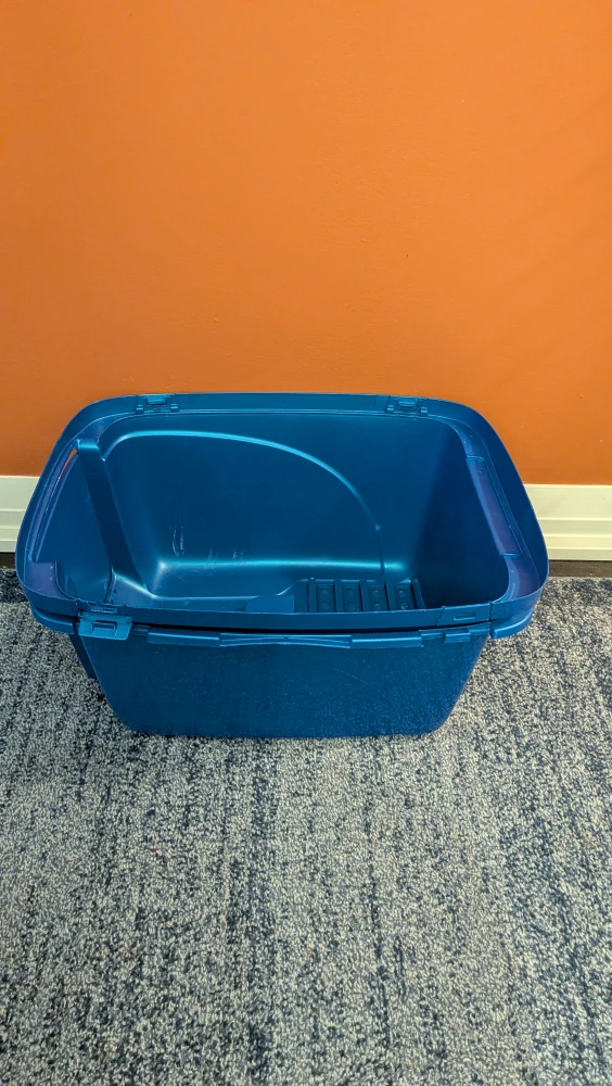 Blue Covered Cat Litter Box - photo 2