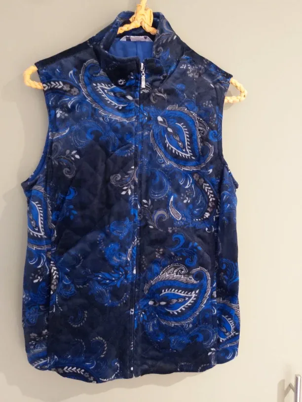 Paisley Print Vest, Blue