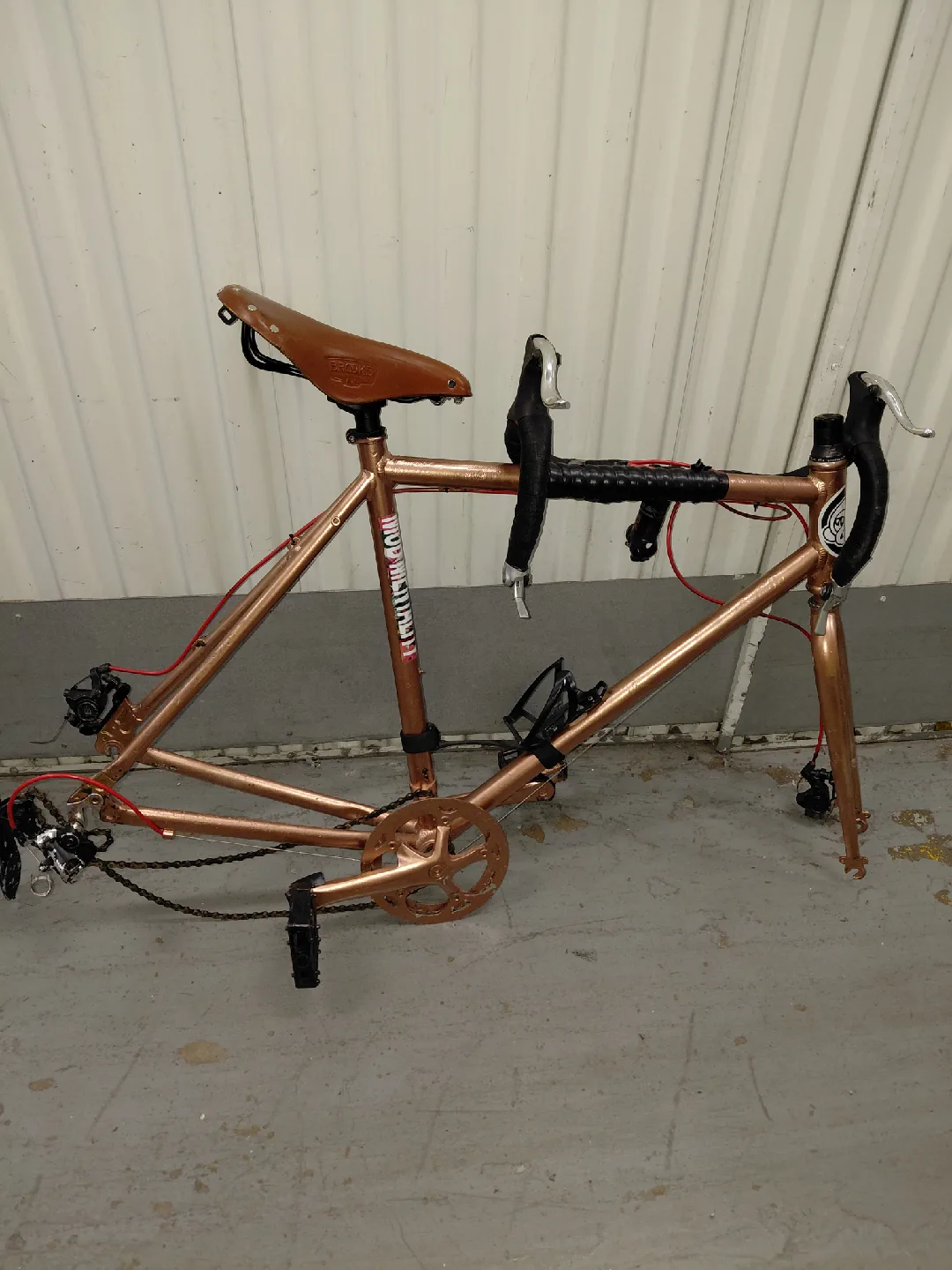 Custom Copper-Colored Bicycle Frame