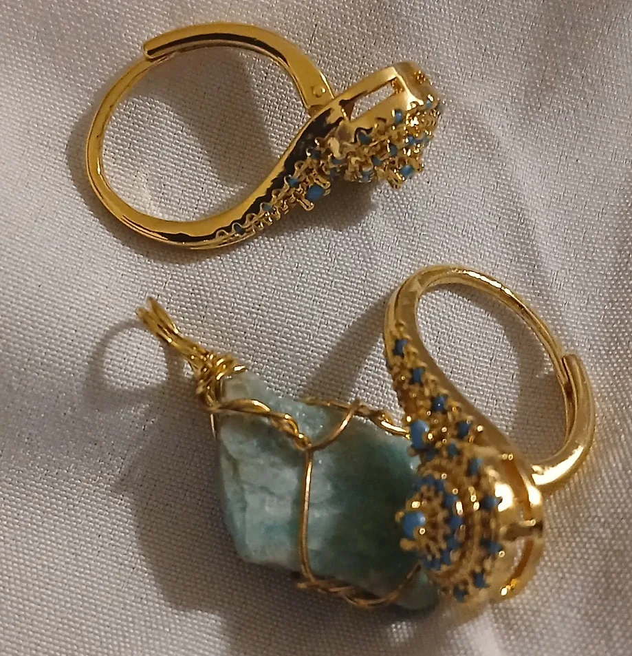 Gold Tone Earrings & Crystal Pendant Set image indicator(3)