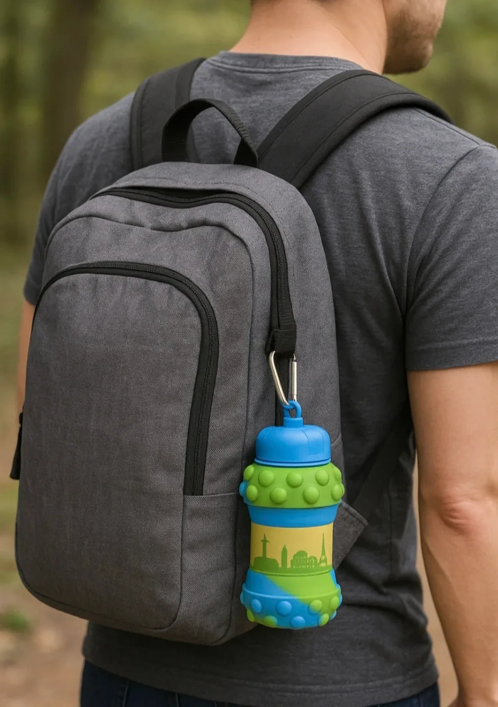 Foldable Water Bottle - Blue & Green image indicator(4)