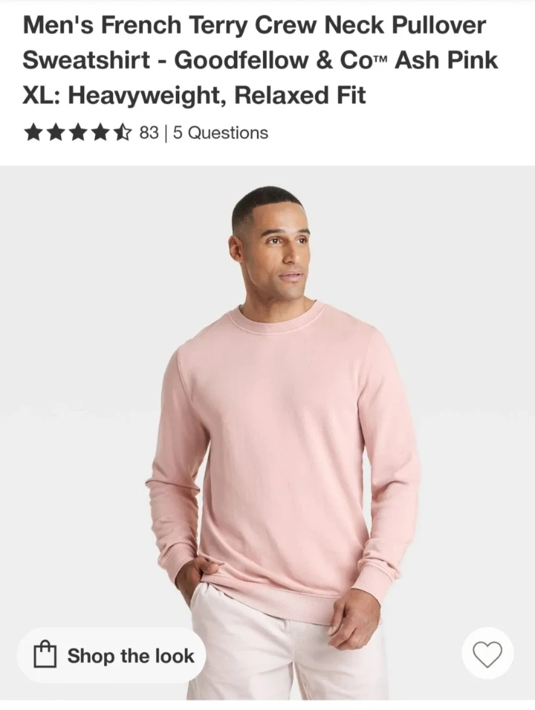 Goodfellow & Co™ Ash Pink Sweatshirt XL image indicator(3)