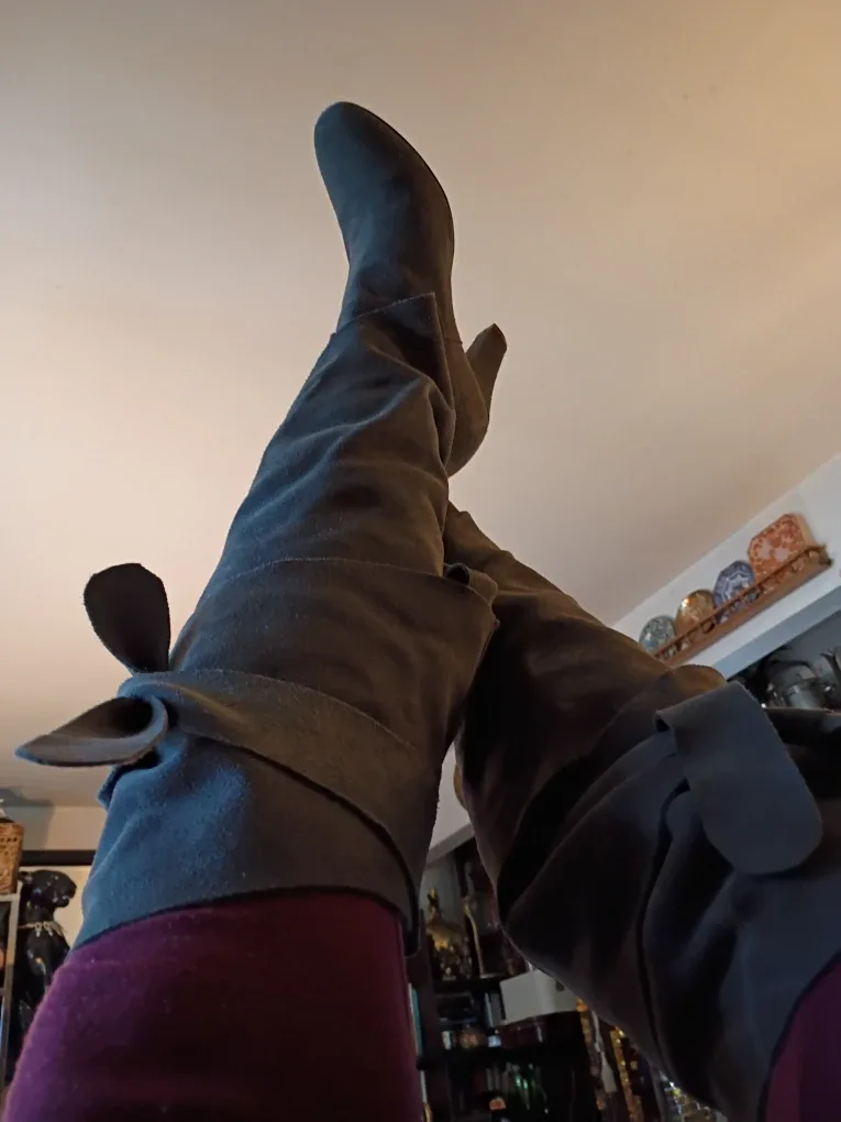 Gray Suede Jeffrey Campbell Libby Wrap Boots sz 7 image indicator(3)