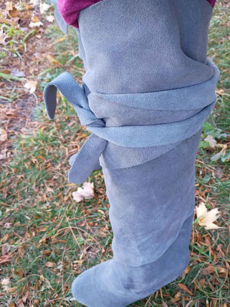 Gray Suede Jeffrey Campbell Libby Wrap Boots sz 7 image indicator(8)