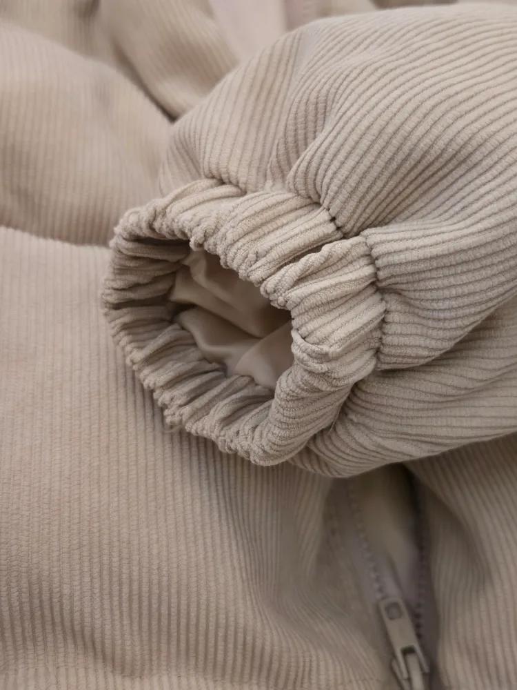 SHEIN Beige Corduroy Puffer Jacket - Size Girls 15y image indicator(5)