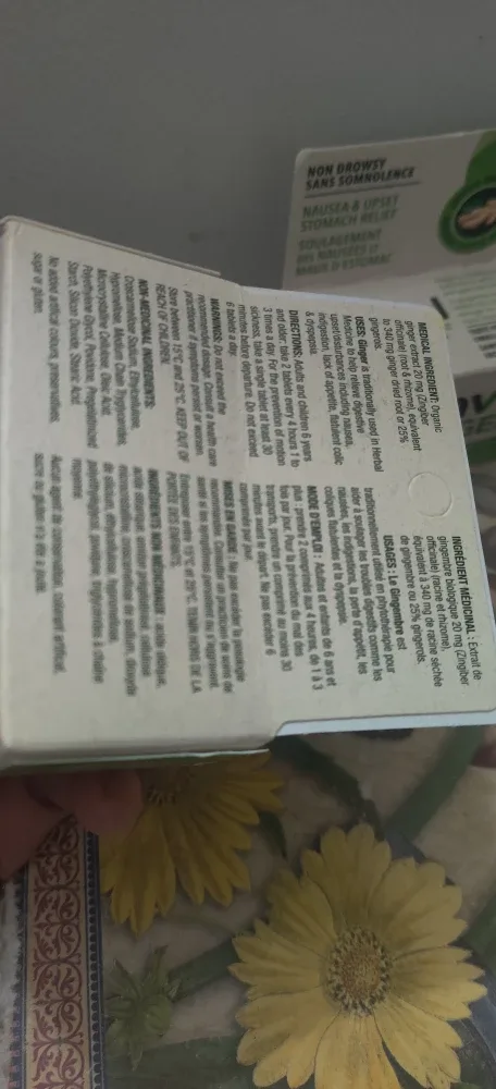 Gravol Ginger 20 - 24Tablets - Nausea Relief x 2 image indicator(5)