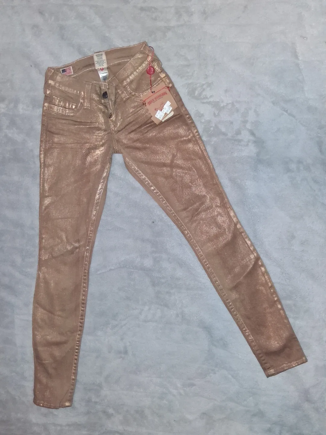 True Religion Metallic Gold Jeans - Size 26 image indicator(3)