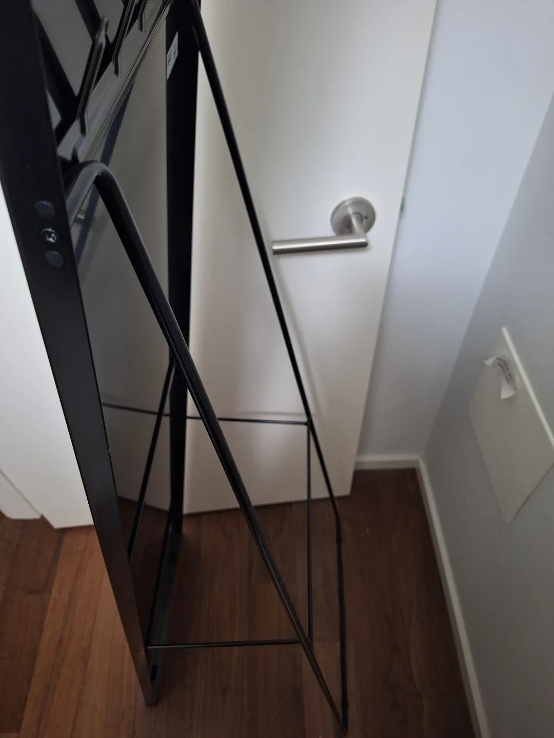 KARMSUND Standing mirror, black, 40x167 cm (15 3/4x65 3/4 ") image indicator(3)