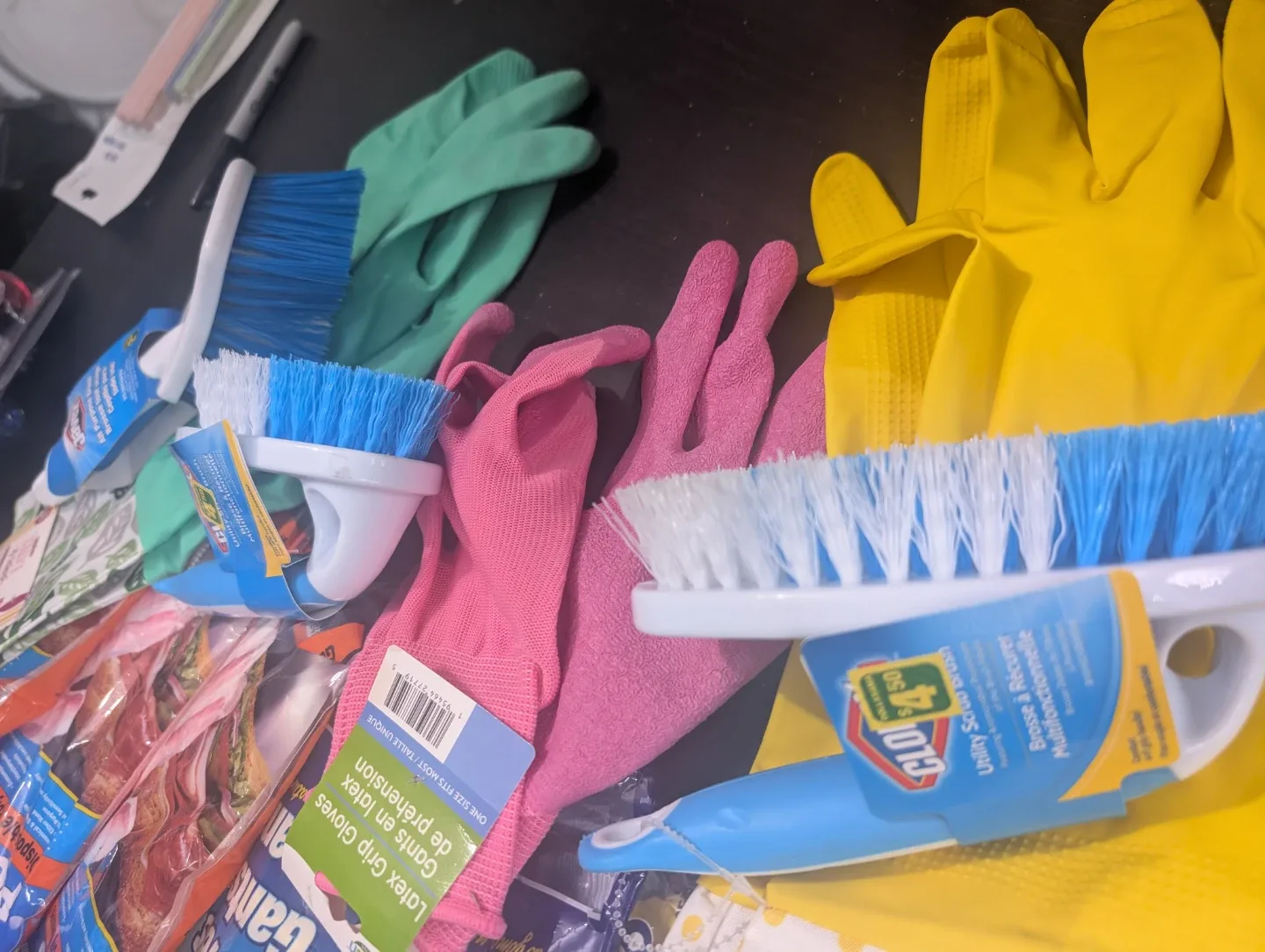Cleaning Bundle - Javex rubber gloves,  scrub brushes image indicator(4)