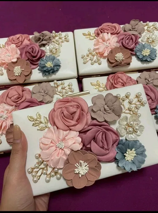 Floral Embellished Clutch Bag image indicator(2)