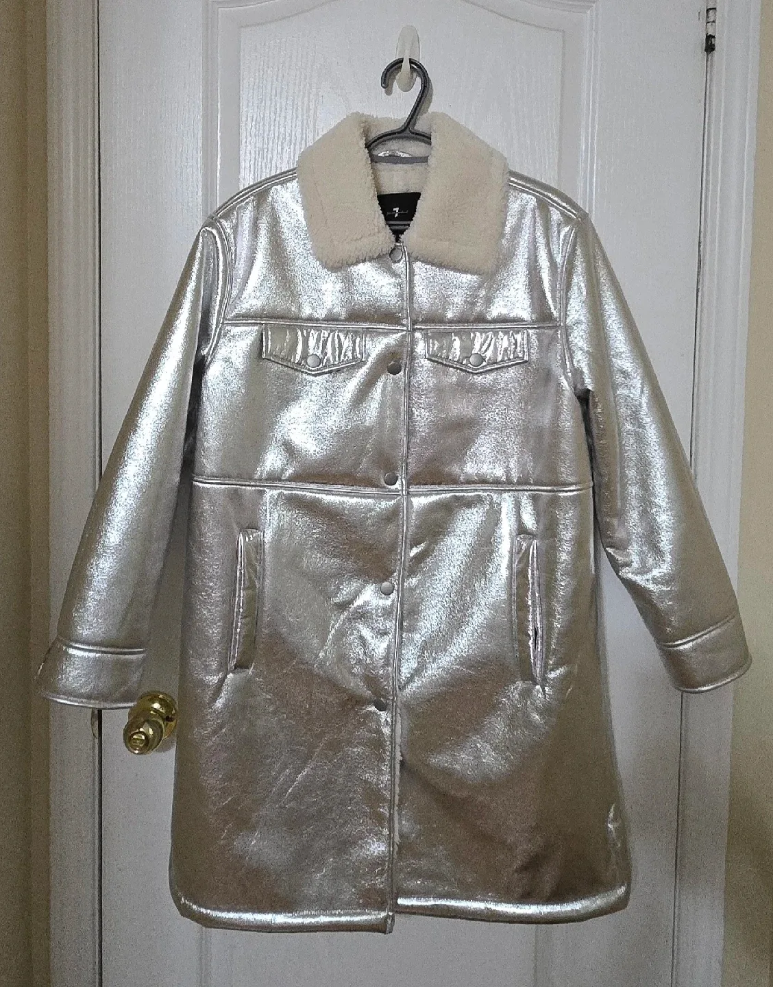 7 For All Mankind Silver Coat - Size M image indicator(3)