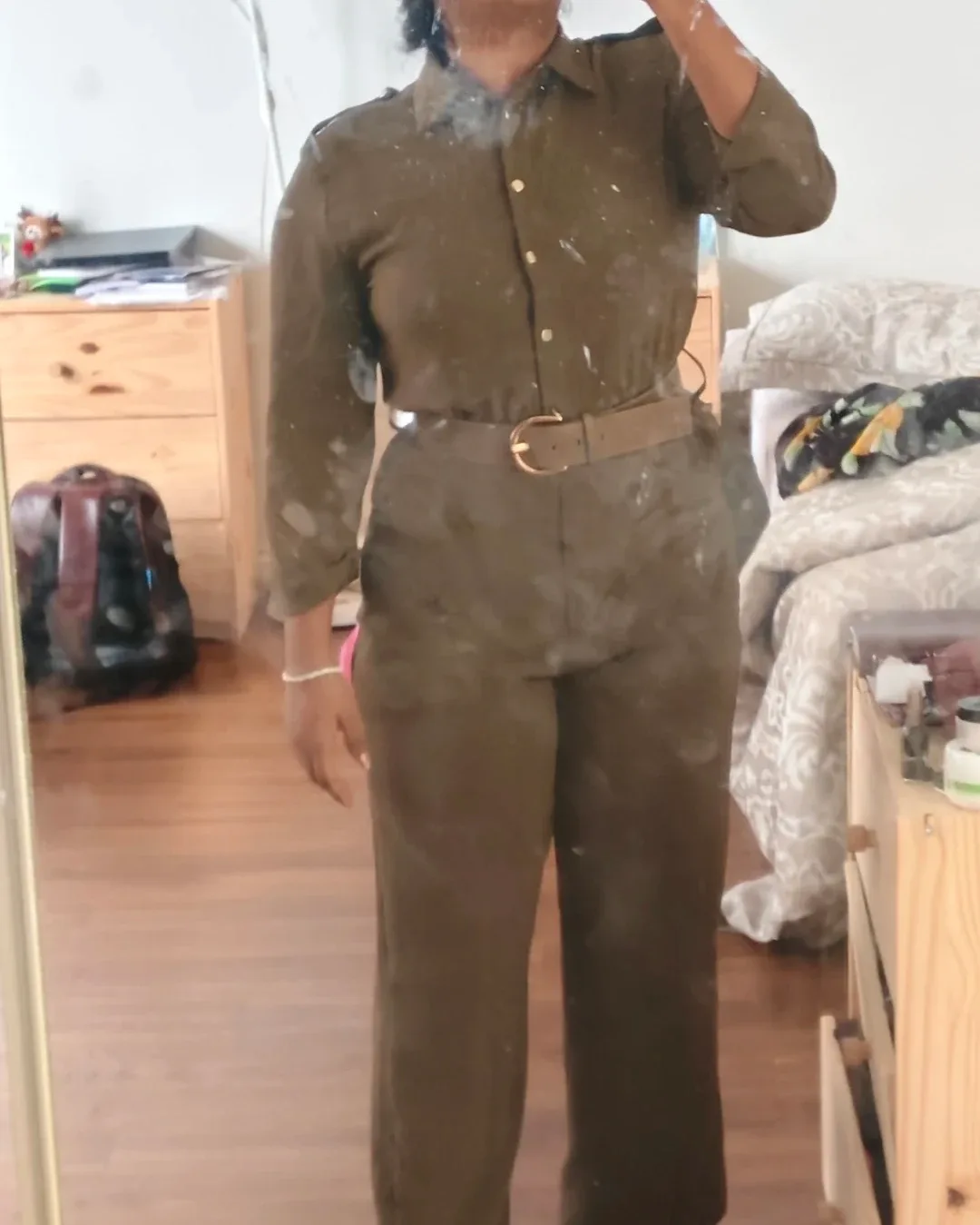 Zara Olive Green Jumpsuit- Medium image indicator(2)