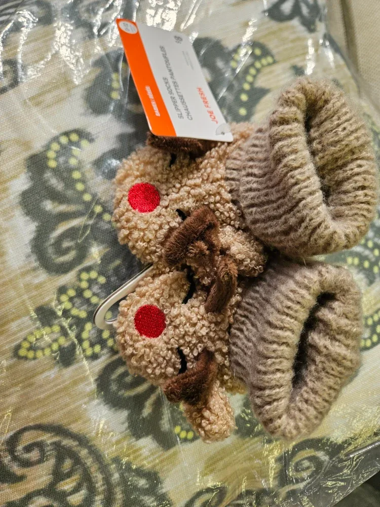 Joe Fresh Reindeer Slipper Socks, 0-12 Months thumbnail