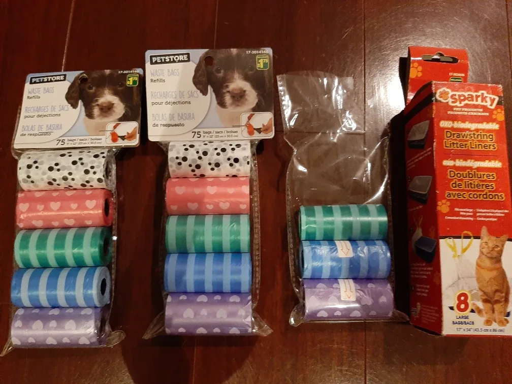 195 Cat/Dog Poop Bags and Litterbox Liners