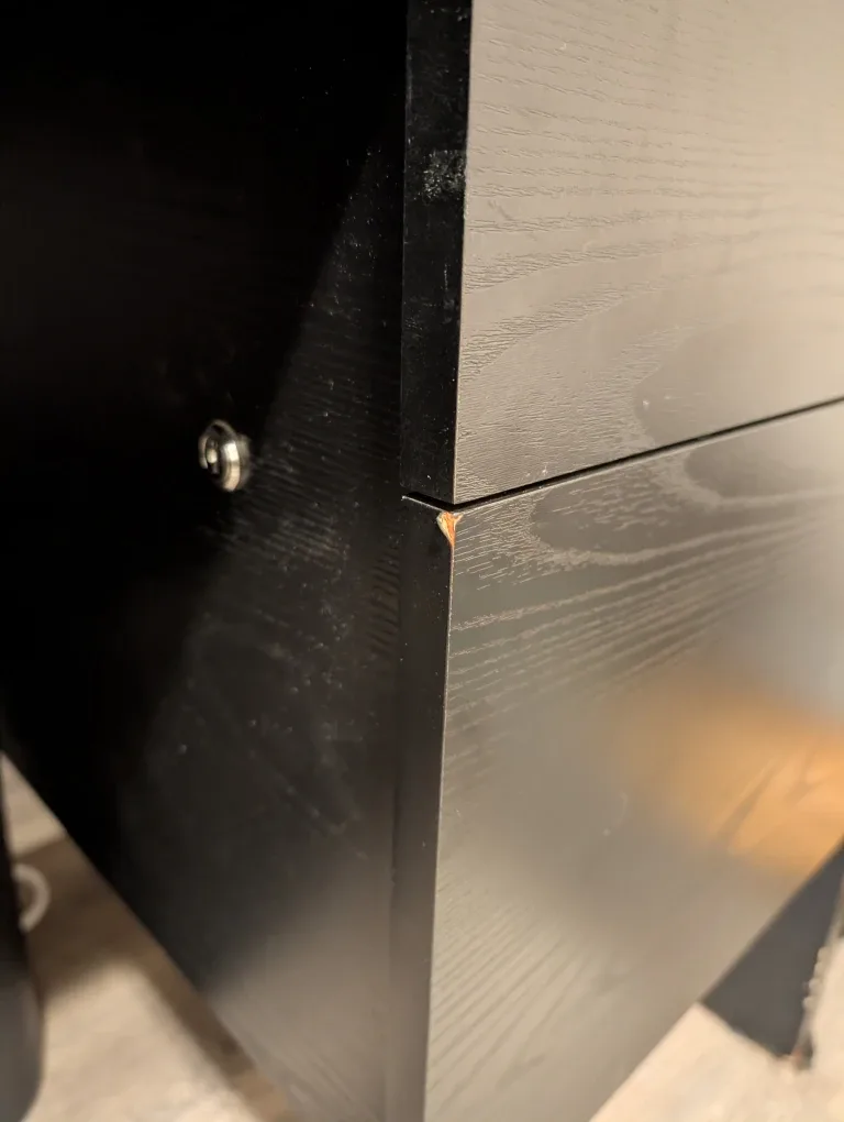 Black Office Desk with 2 Drawers AND CHAIR image indicator(6)