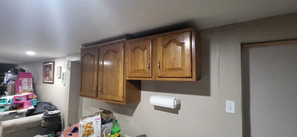3 Used Wooden Kitchen Cabinets - one small-2 bigs