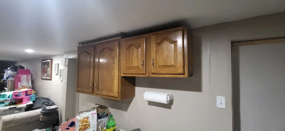 3 Used Wooden Kitchen Cabinets - one small-2 bigs