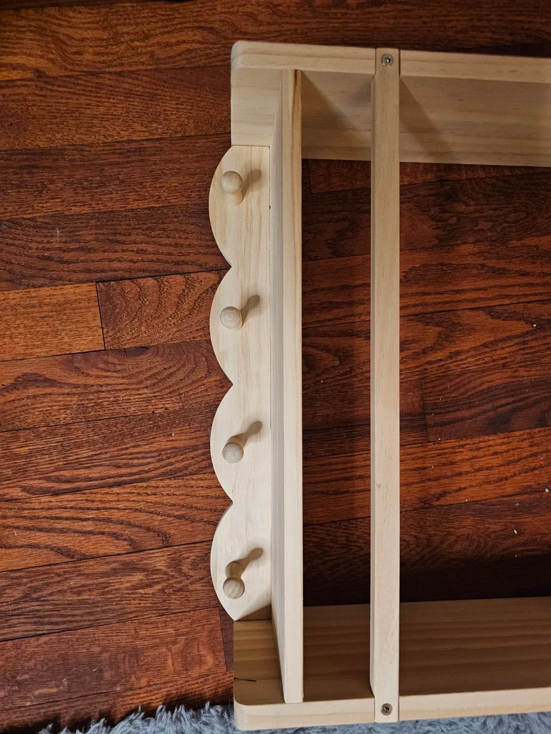 Wooden Shelf with Pegs - Light Wood