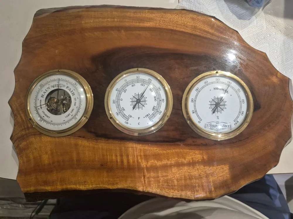 Vintage German Weather Station on Wood