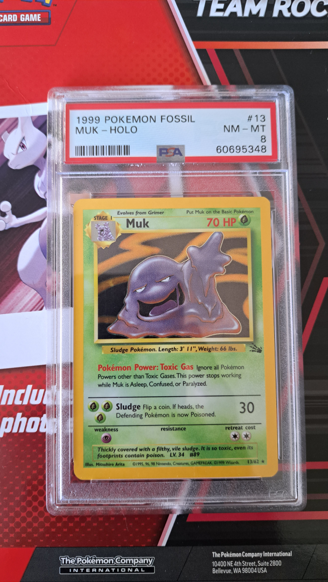 Muk 13/62 Holo Fossil Psa8