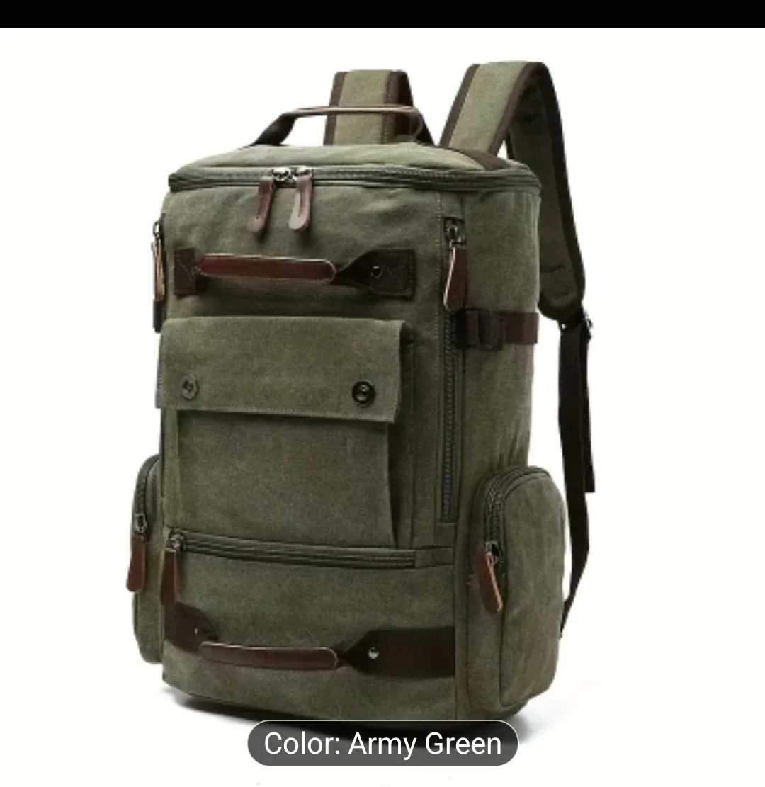 Army Green Canvas Backpack