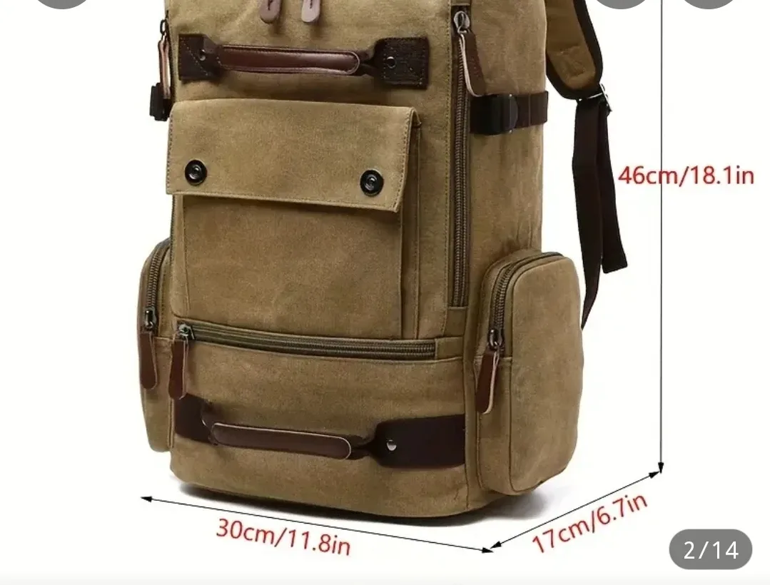 Army Green Canvas Backpack image indicator(2)
