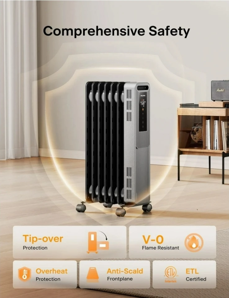 Pelonis 1500W Electric 3-Setting Oil Filled - photo 3