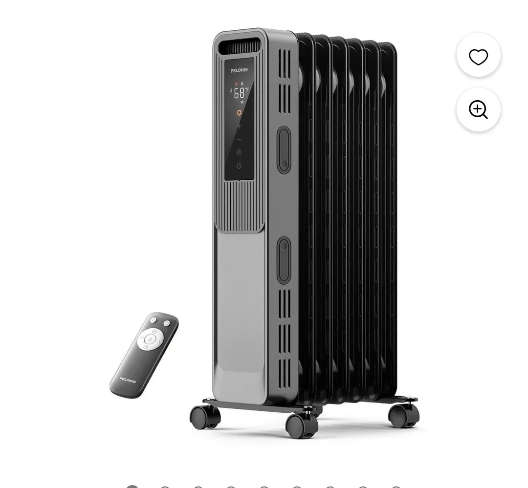 Pelonis 1500W Electric 3-Setting Oil Filled image indicator(10)