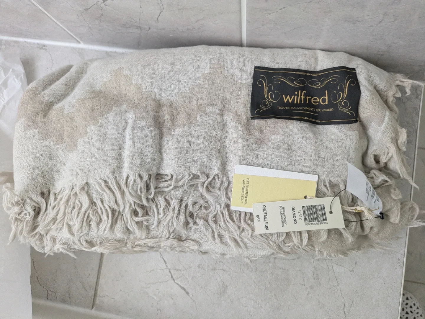 Wilfred Diamond Scarf - Birch/Grey image indicator(2)