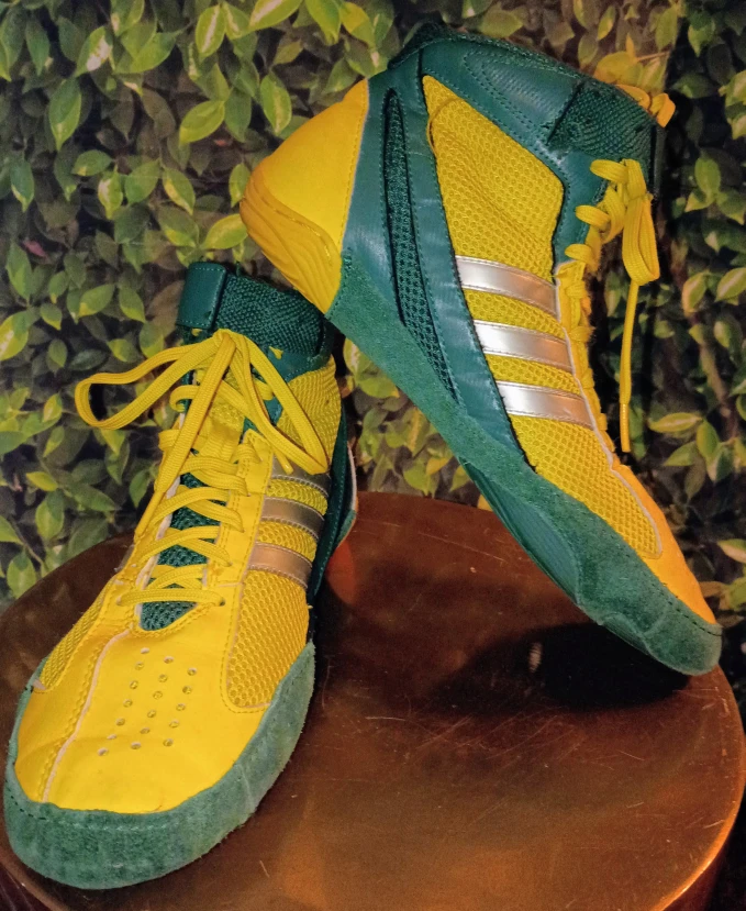 Adidas Wrestling Shoes - Yellow/Green 8.5 - photo 2