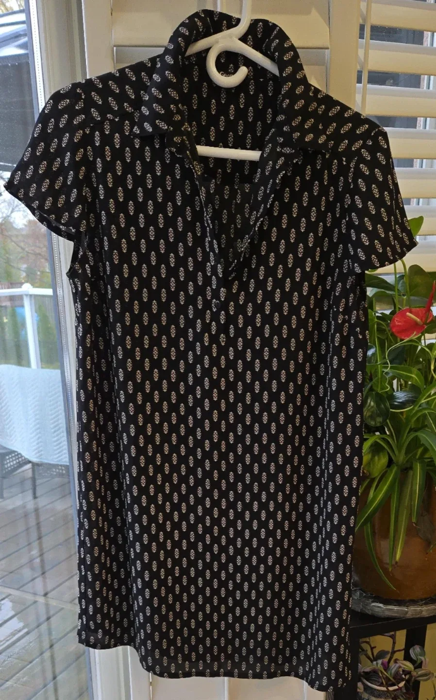 Black Patterned Blouse