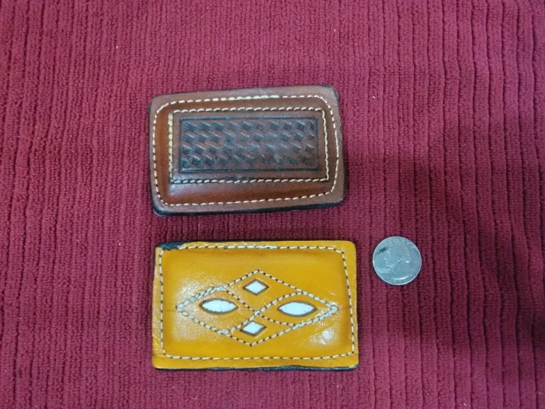Two Mexican Leather Belt Buckles thumbnail