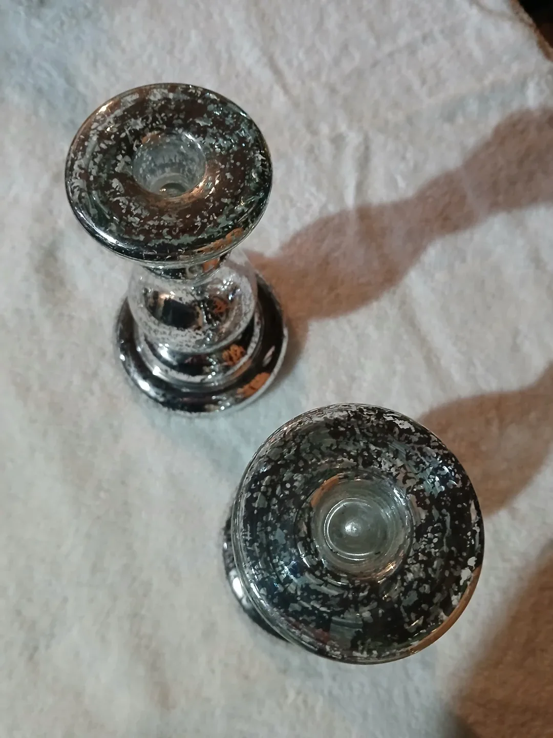 Silver Mercury Glass Candlestick Holders (Set of 2) image indicator(2)