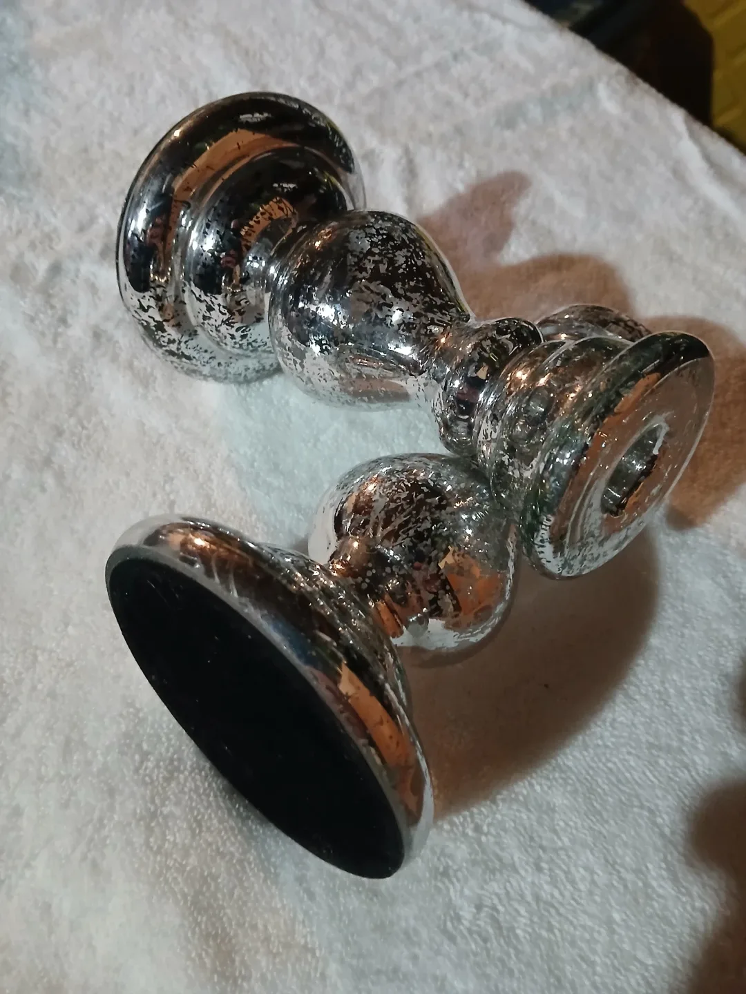 Silver Mercury Glass Candlestick Holders (Set of 2) image indicator(3)