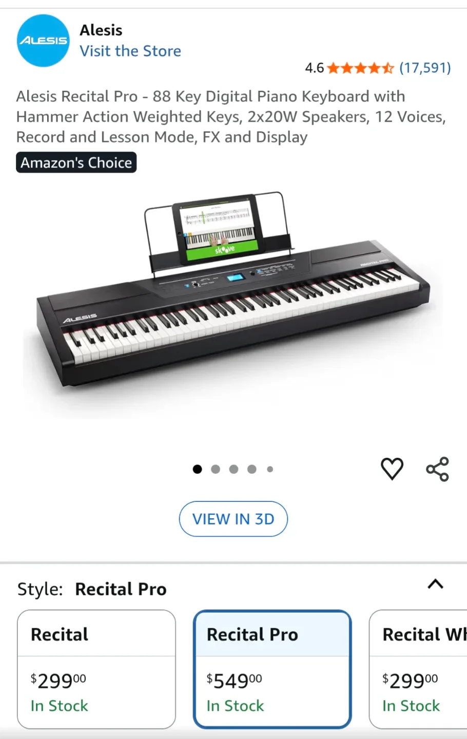 Alesis Recital Pro Digital Piano - 88 Key image indicator(2)