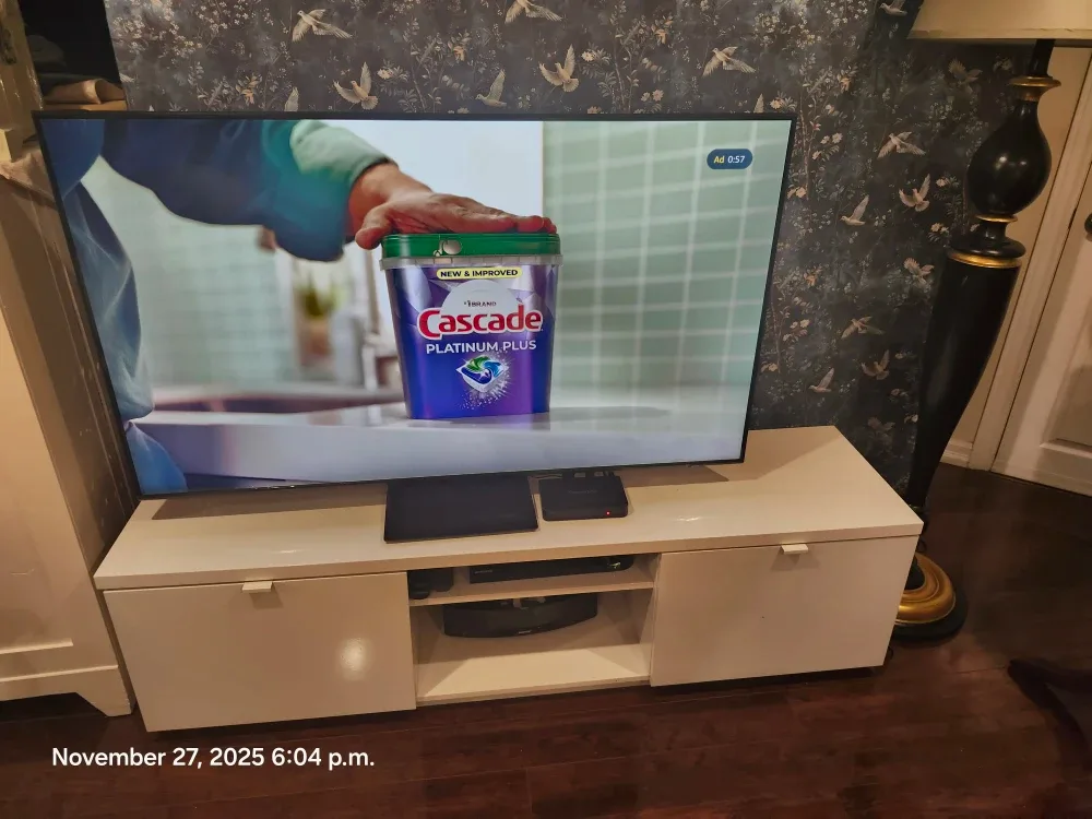 White TV Stand with Storage