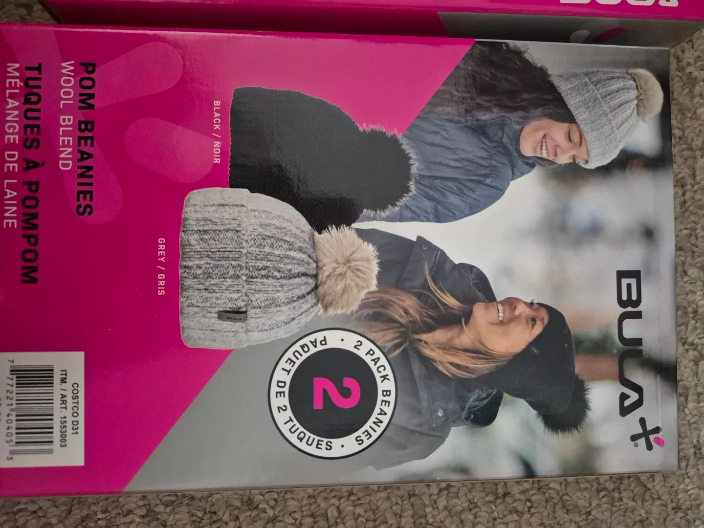 Bula 2-Pack Pom Beanies - Wool Blend image indicator(2)