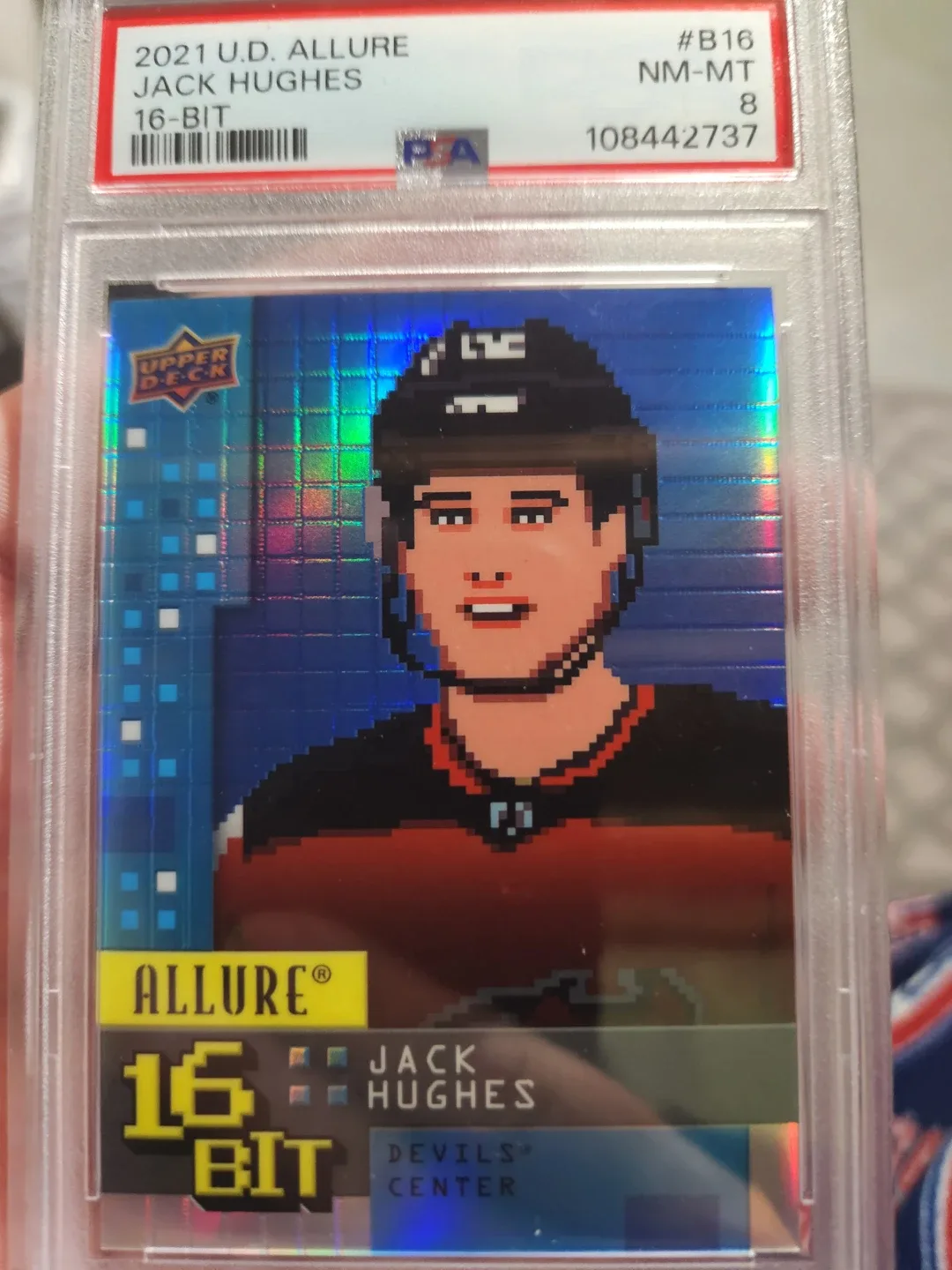 Jack Hughes 2021 Upper Deck Allure 16-Bit Hockey Card