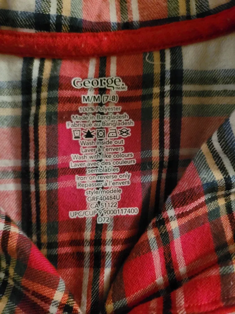 George Plaid Pajama Set - Size M (7-8)🥕🎯 thrifty pick image indicator(2)