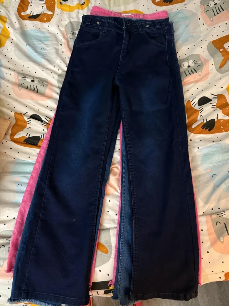 Wide Leg Jeans - Blue & Pink image indicator(3)