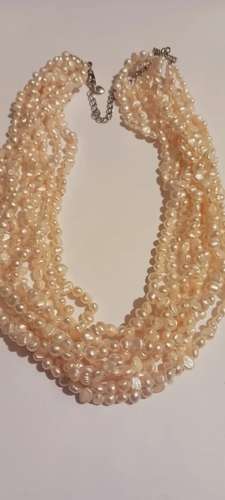 Sterling Silver 925 Gorgeous Freshwater Pearl 8 Strand Necklace image indicator(2)