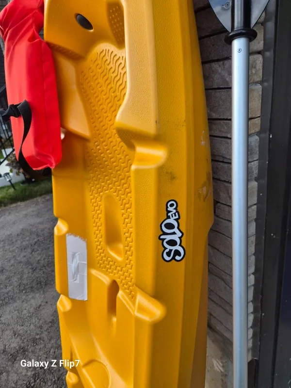 Youth kayak, paddle and life jacket