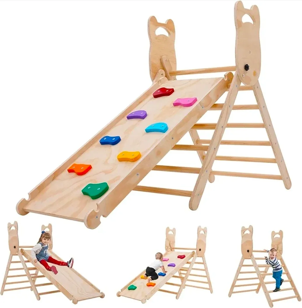 Kids Wooden Climbing Ladder & Slide image indicator(4)