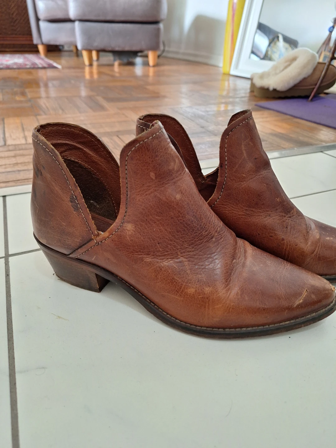 Steve Madden Brown Leather Booties - Size 8 - photo 2