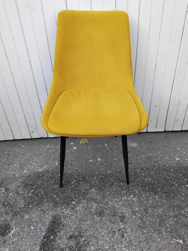 🌝Yellow Velvet Dining Chair🎗 image indicator(5)