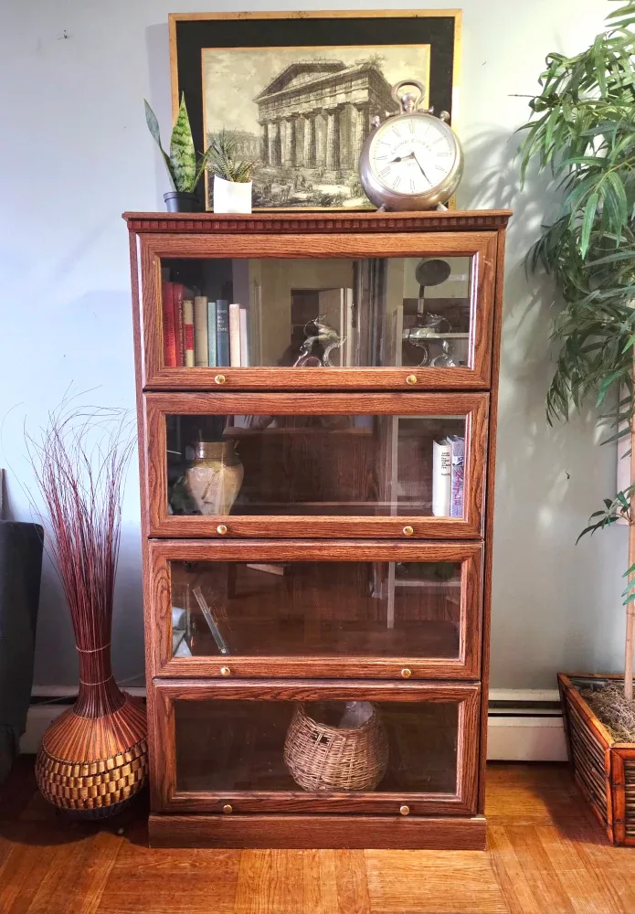Retro Four Tier Barrister Cabinet/Bookcase