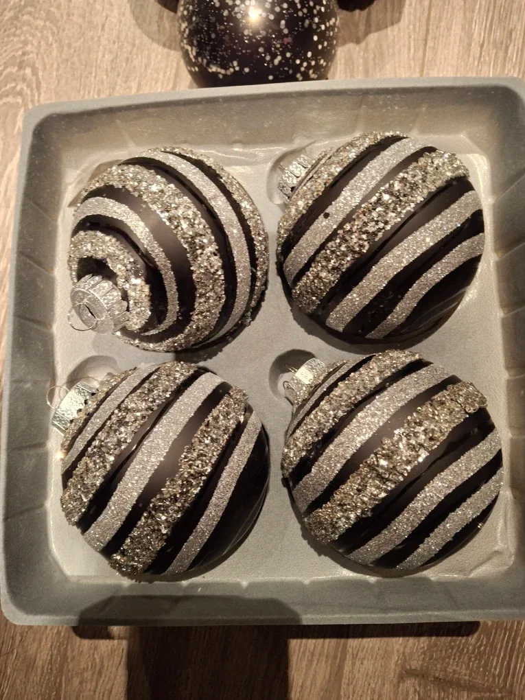 Large black Christmas bulbs. image indicator(2)