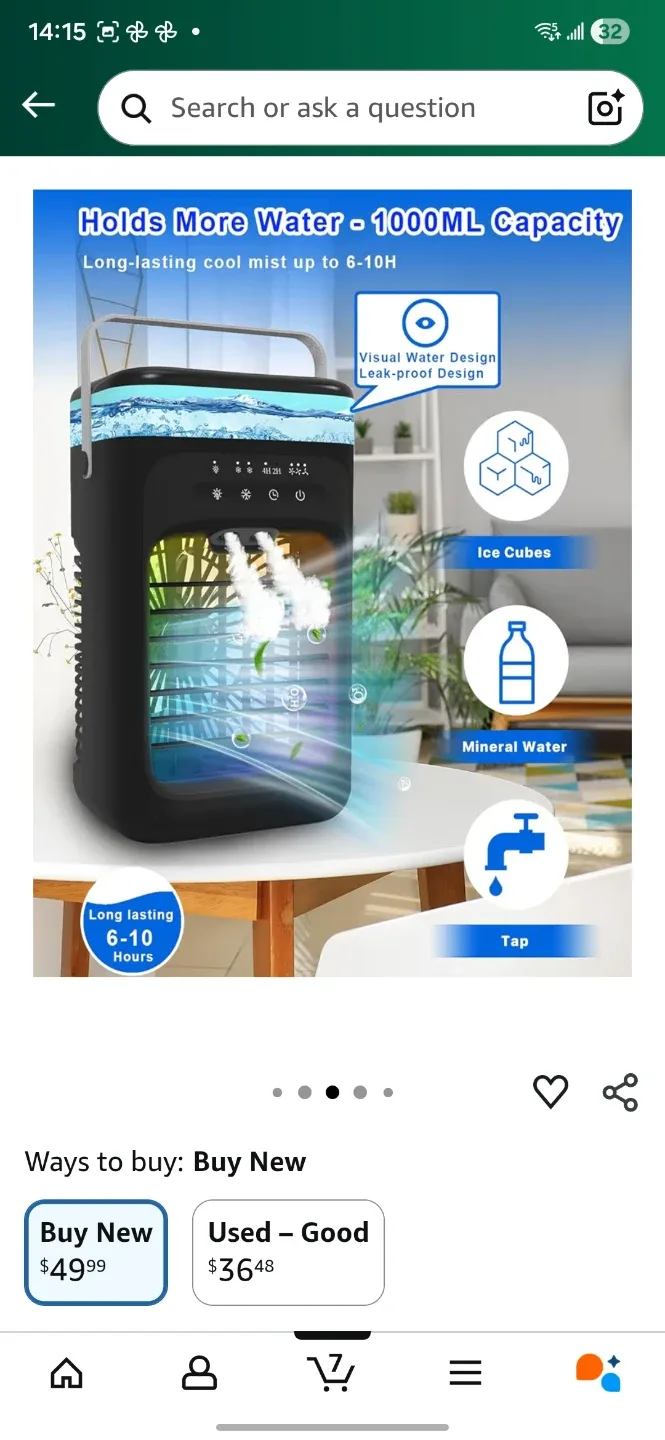 Vatony Mini Air Conditioner - Portable and Quiet image indicator(6)