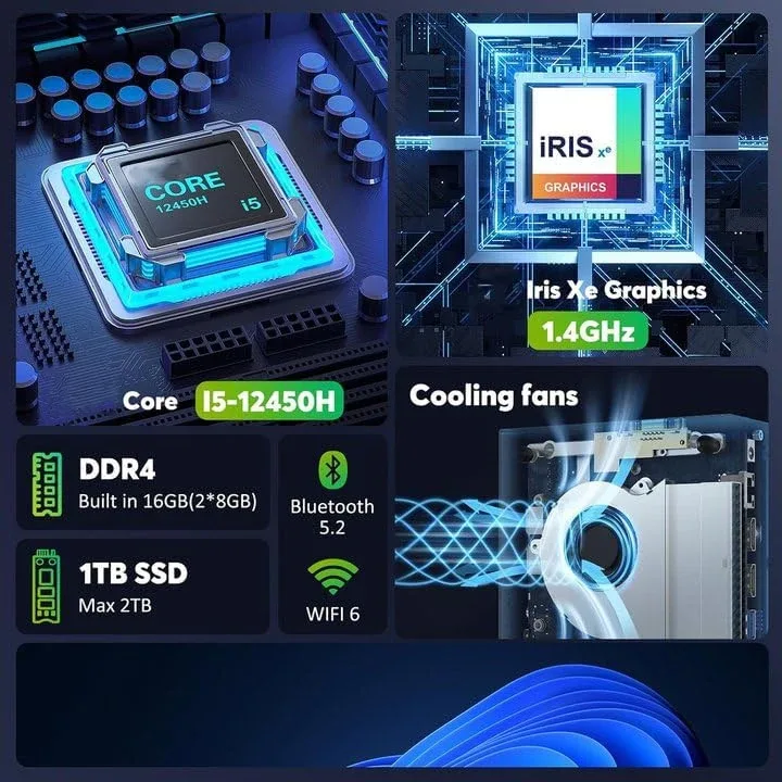 Mini PC i5-12450H, 16GB RAM, 512GB SSD image indicator(3)