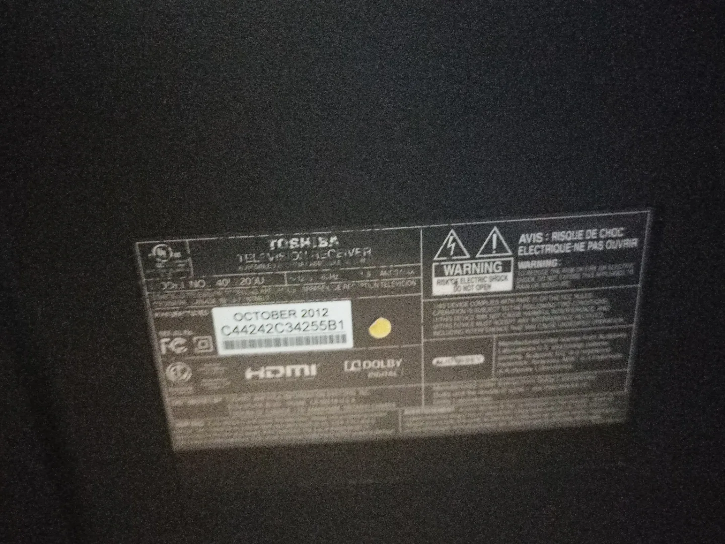 Toshiba 40-inch 1080p TV image indicator(4)